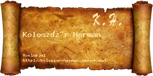Koloszár Herman névjegykártya