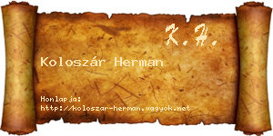 Koloszár Herman névjegykártya