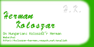 herman koloszar business card